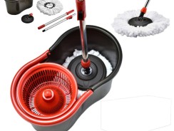 Mop Giratório 360°Regulável Balde Microfibra  Rodinha E Alça Rodo Limpeza