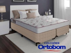 Cama Box Queen Size Biflex Ibiza + Colchão Ortobom Light 56x158x198cm