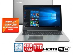 Notebook Lenovo Core i7-7500U 4GB 1TB Tela Full HD 15.6” Windows 10 Ideapad 320