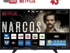 Smart TV LED 43″ Full HD AOC LE43S5977 com Wi-Fi, Botão Netflix, App Gallery, Conversor Digital Integrado, Entradas HDMI e USB