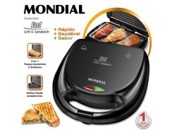 Sanduicheira/Grill Mondial Fast Grill e Sandwich – S-12 780W com Alça Fria