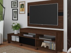 Painel e Rack para TV de até 47″ MDP Artely Byron 3260 Amêndoa