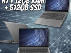 Notebook Lenovo Ultrafino IdeaPad 3 R7-5700U 15.6″ AMD Radeon Graphics 12GB 512GB SSD Linux —
