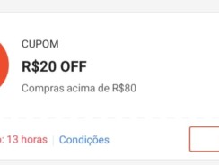 Cupom Shopee R$ 20 em Compras a partir R$ 80 _ Digitável –