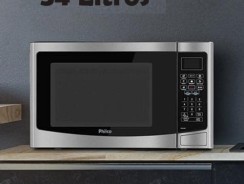 Micro-ondas Philco 34 Litros Inox e Preto PMO34IP 127 Volts