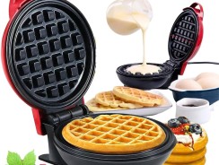 Mini Máquina de Waffles Elétrica Casa Cozinha Fazer Waffle Panquecas Automático