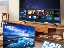 Smart TV Samsung UHD Processador Crystal 4K 58AU7700 Tela sem limites Visual Livre de Cabos 58″