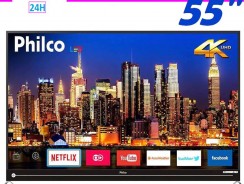 Smart TV LED 55″ Philco PTV55F61SNT UHD 4K 3 HDMI 2 USB Titanium com Conversor Digital Integrado