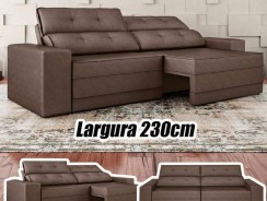 Sofá Retrátil e Reclinável 4 Lugares Velosuede – Leon Next Sofás