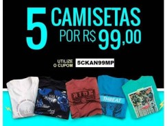 5 camisetas por R$ 99,00