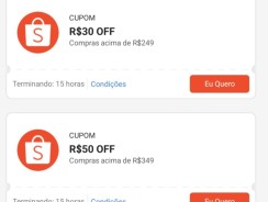 Shopee: Novos Cupons Mega Quinta