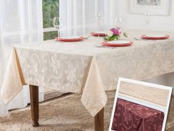 Toalha De Mesa Jacquard Maggiore Khaki Impermeável Retangular 1,60×2,70 – Casa & Conforto