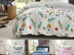 Colcha Cobre Leito Infantil Menina Menino Solteiro 2 Peças Estampas Exclusivas Matelassê Bouthis