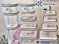 – Kit Potes Herméticos Plásticos Cinza 12 Unidades Electrolux —