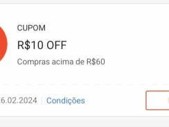 -Cupom Shopee Digitável – R$ 10 em Compras a partir de R$ 60 —