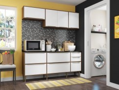 Cozinha Compacta Multimóveis New Paris 2836.925 – com Balcão 7 Portas 4 Gavetas