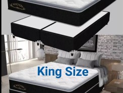 Cama Box King Size + (Box + Colchão) Plumatex – Mola Pocket 65cm de Altura Magnum