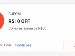 Cupom Shopee R$ 10 em Compras a partir R$ 60 – Digitável