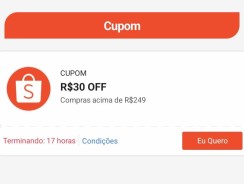 Cupom Mega Quinta Shopee – R$ 30 em Compras a Partir de R$ 249