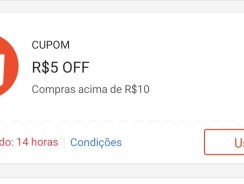 Cupom Shopee – R$ 5 em Compras a partir de R$ 10 – Digitável