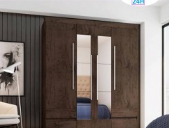 Guarda-roupa Casal 4 Portas 4 Gavetas Araplac – 4400-77 com Espelho