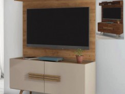 Rack para TV até 50” 2 Portas Pés Palito – com Painel para TV até 46” Caemmun Premium Jazzy