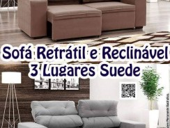 Sofá Retrátil e Reclinável 3 Lugares Suede – Phormatta Evolution Somopar Caramelo