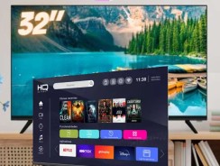 Smart TV LED 32″ HQ HD com Conversor Digital Externo 3 HDMI 2 USB WI-FI Android 11 Design Slim–