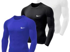 Kit 3 Camisetas Térmicas De Manga Longa Com Proteção Solar UV 50