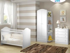 Quarto de Bebê Completo Multimóveis Confete Luiza – 3 Níveis de Altura com Cômoda com Guarda-roupa