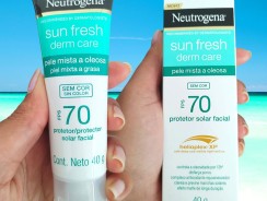 Neutrogena Sun Fresh Protetor Solar Facial Para Pele Oleosa Derm Care Sem Cor FPS 70, 40g