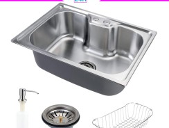 Cuba para cozinha gourmet pia aço inox com acessórios Nawa 50×40 cm pingoo.casa