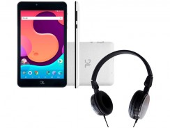 Tablet DL Creative Tab com Headphone 8GB 7” Wi-Fi – Proc. Quad Core Android 7.1 Câmera Integrada