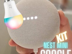 Nest Mini (2 geracao): Smart Speaker Carvao + Lampada LED Inteligente RGB+W 2700-6500K Wi-Fi + Bluetooth – HI GEONAV