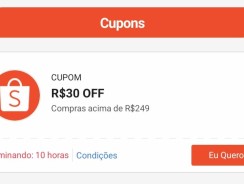 Cupom Shopee Mega Quinta – R$ 30 em Compras a partir de R$ 249