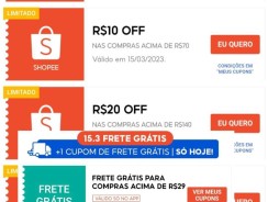 Shopee Liberou Cupons – Dia do Consumidor