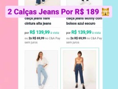 2 Calças Jeans Por R$ 189