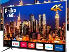 Smart TV LED 60″ Philco PTV60F90DSWNS Ultra HD 4k com Conversor Digital 3 HDMI 2 USB Wi-Fi Som Surround 60Hz Prata