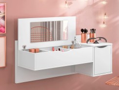 –Camarim 1 porta e tampo basculante Blush branco fosco liso Móveis Albatroz