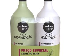 Kit S.O.S Hidratação Azeite de Oliva Shampoo e Condicionador Litrão Salon Line