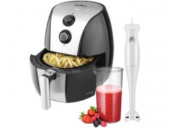 Fritadeira Elétrica Sem Óleo/Air Fryer – Britânia + Mixer Branco 200W 110V