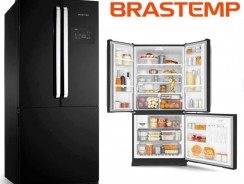 Geladeira Brastemp Frost Free Side Inverse 540 litros Preto com Ice Maker – BRO80AE