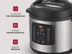 Panela De Pressão WPPE1 Elétrica 6 Litros Com Painel Digital Cor Inox e Preto WAP 110V