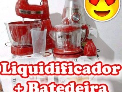 Kit Premium Inox Gourmet Red IV Mondial – com Liquidificador + Batedeira + Espremedor