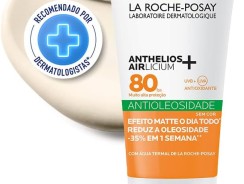 La Roche-Posay, Anthelios Airlicium, Protetor Solar Facial Antioleosidade, Controle e Redução da Oleosidade, FPS80, Textura Gel Creme, Toque Seco, 40g