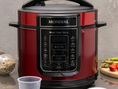 -Panela de Pressão Elétrica Digital Mondial – 5L 900W Master Cooker Red PE-39 –