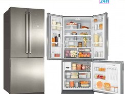 Geladeira Brastemp Frost Free Side Inverse 540 litros cor Inox com Ice Maker