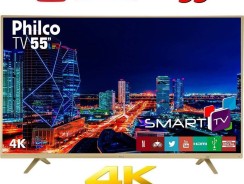 Smart TV LED 55″ Philco PTV55U21DSWNC UHD 4K com Conversor Digital 3 HDMI 2 USB Wi-Fi Netflix – Champagne