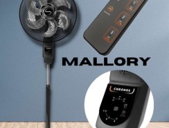 Ventilador Mallory Coluna Chronos Preto – Grafite com controle remoto 40 cm 220V