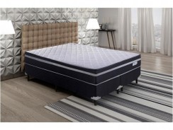 Cama Box Queen Size (Box+Colchão) Plumatex Molas – Ensacadas/Pocket 24cm de Altura Havanna